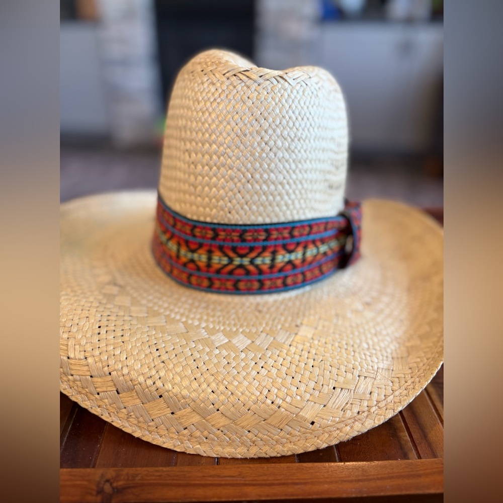 Vintage Bailey U-Rollit Cowboy Cowgirl Rodeo Straw Bandera Hat Size 7 1/8